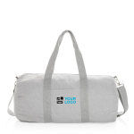 Mala de viagem corporativa de lona reciclada EcoTrace Raw cor cinzento vista principal