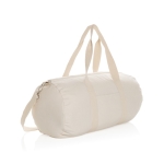 Mala de viagem corporativa de lona reciclada EcoTrace Raw cor branco-sujo