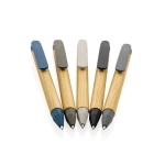 Canetas personalizadas de papel reciclado com tinta azul EnviroPen cor preto vista geral
