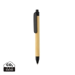 Canetas personalizadas de papel reciclado com tinta azul EnviroPen cor preto