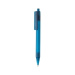 Caneta de materiais reciclados transparente tinta azul X8 Transparent cor azul