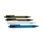 Caneta de materiais reciclados transparente tinta azul X8 Transparent cor azul vista geral