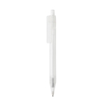 Caneta de materiais reciclados transparente tinta azul X8 Transparent cor branco