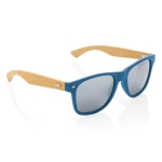 Óculos de sol de plástico reciclado e bambu UV400 BambuSun cor azul