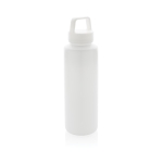 Garrafas de plástico reciclado personalizadas com pega 500ml GreenSip cor branco