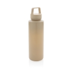 Garrafas de plástico reciclado personalizadas com pega 500ml GreenSip cor bege