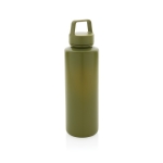 Garrafas de plástico reciclado personalizadas com pega 500ml GreenSip cor verde-escuro
