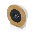 Relógio de mesa de plástico reciclado e bambu Bamboo Desk LCD cor madeira
