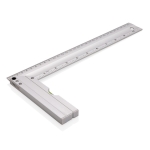 Régua quadrada de alumínio com nível e indicação de polegadas 30 cm cor prateado segunda vista