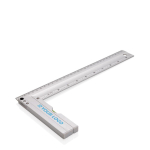 Régua quadrada de alumínio com nível e indicação de polegadas 30 cm cor prateado vista principal
