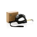 Fita métrica com tranca automática reciclada Measure 3 M/16 mm cor preto vista com caixa