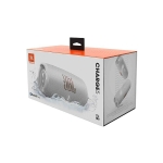 Colunas Bluetooth personalizadas de alta qualidade JBL Charge 5 cor branco vista com caixa