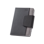 Agendas personalizadas, pele sintética e poliéster A5 Timeshift cor cinzento primeira vista