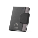 Agendas personalizadas, pele sintética e poliéster A5 Timeshift cor cinzento imagem com logo