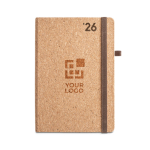 Agenda publicitária com capa de cortiça e papel marfim A5 Natural vista principal