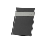 Agenda para empresas de pele sintética com detalhe colorido A5 Ontime cor cinzento primeira vista