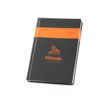 Agenda para empresas de pele sintética com detalhe colorido A5 Ontime cor cor-de-laranja imagem com logo
