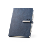 Agendas 2026 personalizadas, imitação de pele com caneta A5 Memory cor azul