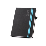 Agendas personalizadas baratas poliéster com fita colorida A5 Anytime cor azul-claro