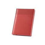 Agenda para brinde 2024 de pele sintética com estampado A5 Origami cor vermelho