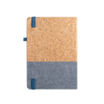 Agendas A5 personalizadas de cortiça e linho com elástico A5 BiCork cor azul segunda vista