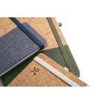 Agenda A5 com capa de cortiça e linho com vista diária cor azul