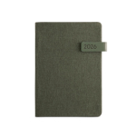 Agendas recicladas personalizadas com elástico A5 Colors Magnet cor verde-escuro primeira vista
