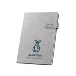 Agenda de rPET de design formal 2026 B5 Colors Magnet cor cinzento-claro imagem com logo