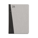 Agenda reciclada bicolor com suporte para caneta A5 Bicolor rPET cor cinzento primeira vista