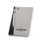 Agenda reciclada bicolor com suporte para caneta A5 Bicolor rPET cor cinzento imagem com logo 4