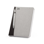 Agenda reciclada bicolor com suporte para caneta A5 Bicolor rPET cor cinzento terceira vista