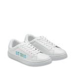 Sapatilhas com sola de borracha feitas de couro sintético, tamanho 40 cor branco vista principal