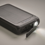 Carregador sem fios magnético 5W e powerbank com painel solar 5000 mAh cor preto vista fotografia sexta vista