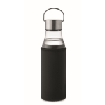 Garrafa de vidro com tampa antifugas, pega e manga 500ml cor transparente segunda vista