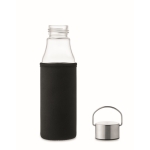 Garrafa de vidro com tampa antifugas, pega e manga 500ml cor transparente sétima vista