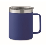 Copo antifugas de aço inoxidável reciclado com tampa 300ml cor azul