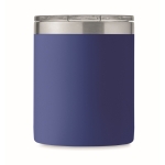 Copo antifugas de aço inoxidável reciclado com tampa 300ml cor azul sexta vista