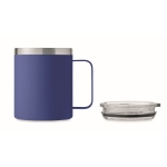 Copo antifugas de aço inoxidável reciclado com tampa 300ml cor azul sétima vista