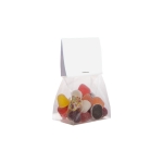 Saco de gomas sortidas com topo personalizável 50g cor transparente segunda vista