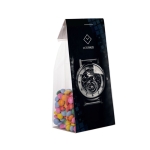 Saco de minichocolates com cartão personalizável 100g cor transparente