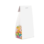 Saco de doces, sabor a fruta com cartão personalizável 100g cor transparente segunda vista