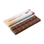 Tablete retangular de chocolate de leite ou negro 75g cor branco