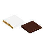 Quadradinhos de chocolate negro em embalagem dourada 5g cor branco segunda vista