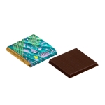 Quadradinhos de chocolate negro em embalagem dourada 5g cor branco