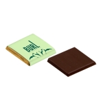 Minichocolates de chocolate negro, embalagem reciclada 5g cor branco