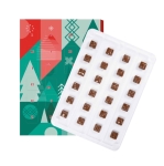 Calendário do Advento com bombons de chocolate natalícios cor branco quarta vista