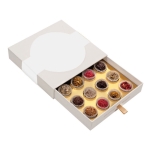 Caixa 16 trufas decoradas recheadas, vários sabores gourmet cor branco segunda vista
