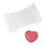 Rebuçado duro em forma de coração com sabor a cereja cor branco