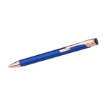 Caneta metálica mate, detalhes ouro rosado táctil tinta azul cor azul primeira vista