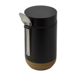 Frasco de aço com colher e base de cortiça 400ml Tarro ToGo cor preto terceira vista